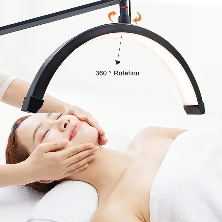 16 Inch Adjustable Eye Protection Table Lamp Half Moon Beauty Lamp Desktop Bedside Tattoo Beauty Fill Light LED White/Black Height