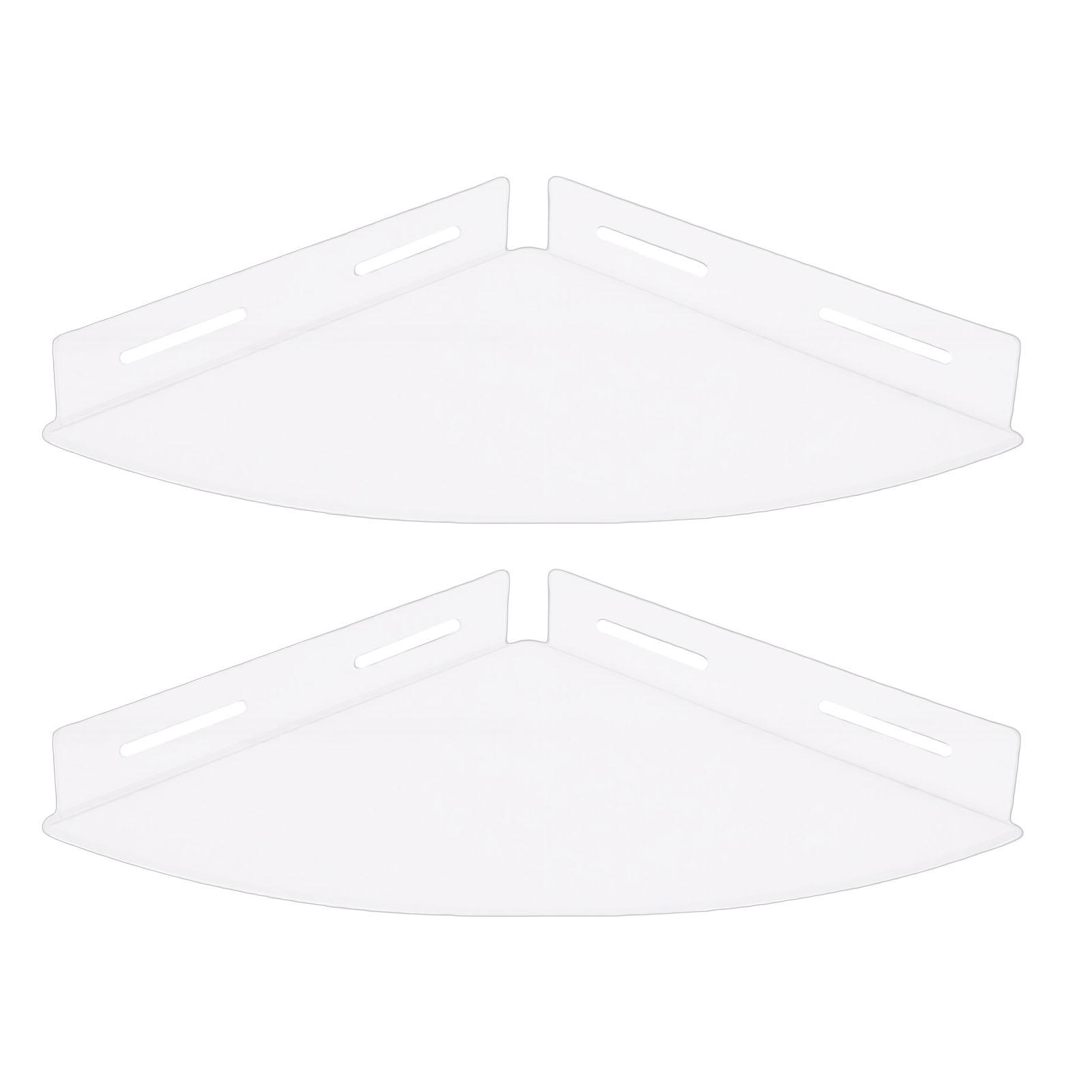 

2Pcs Acrylic Corner Floating Shelves Wall Mount Shower Shelf Clear Organizer for Bathroom Storage Transparent прозрачный
