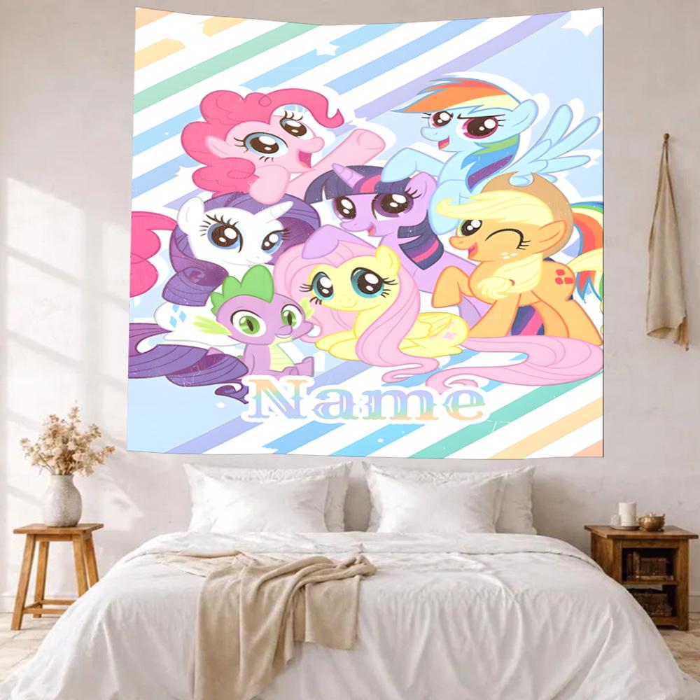 Little Pony Custom Your Name Wall Decor Tapestry Art For Pet Memorial Birthdaywedding Party Backdrop Family Gift