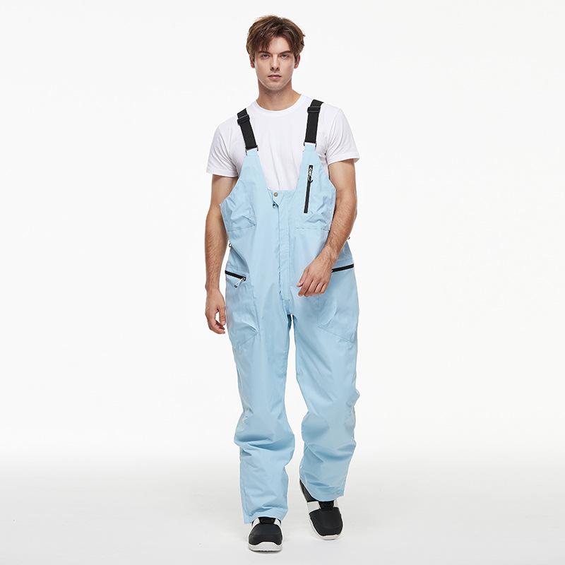 

Женские и мужские лыжные комбинезоны, регулируемые комбинезоны, ветрозащитные водонепроницаемые лыжные брюки, утепленные теплые зимние виды спорта на открытом воздухе, сноубордические брюки XXL светло-синий