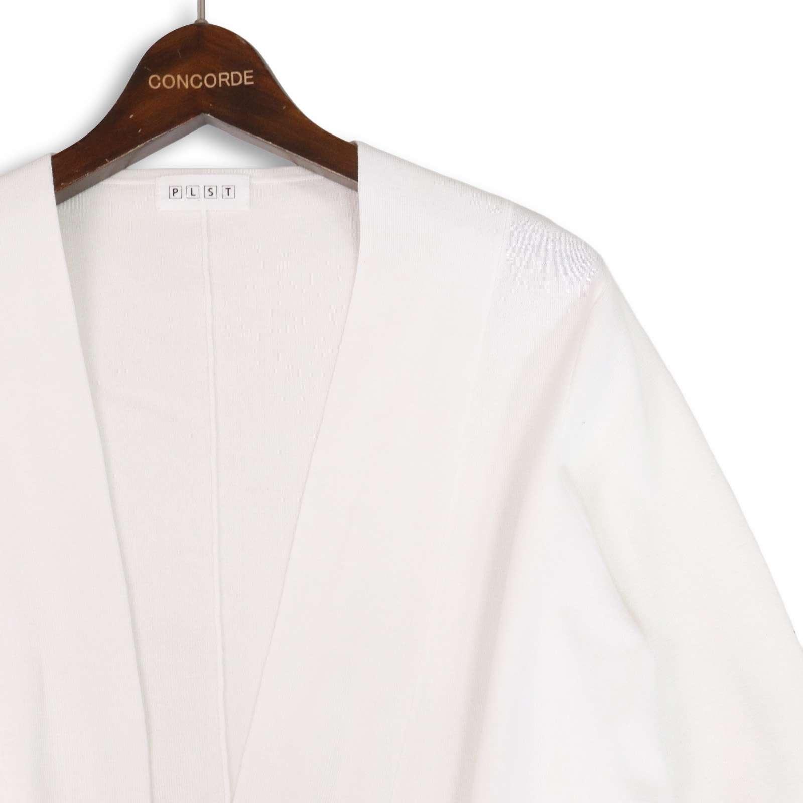PLST Spring Summer Knit Gown Long Cardigan Sz.M Women s White