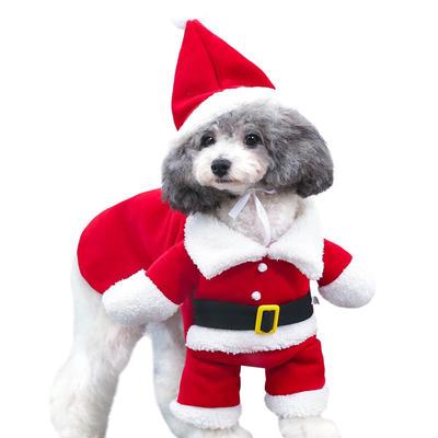 Weihnachts-Hundekleidung Lustiges Haustier-Cosplay Weihnachtsmann-Outfits Für Kleine Hunde Katzen Neujahrsparty Yorkshire Chihuahua Mops Kostüme