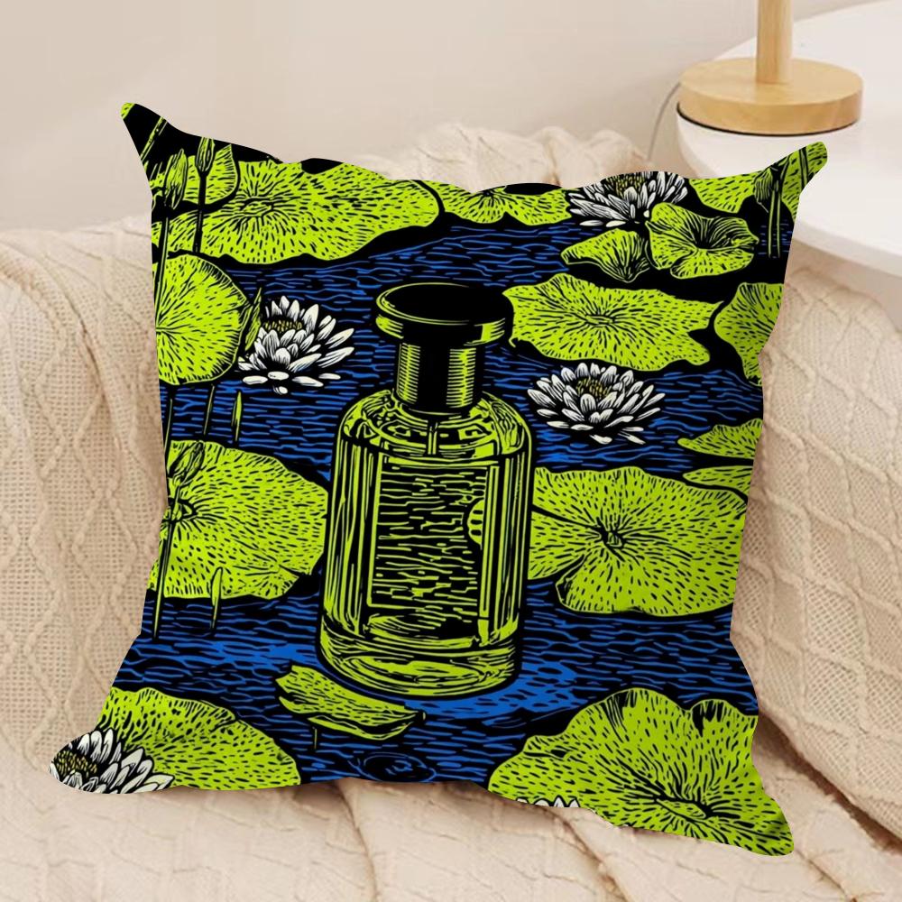 Luxury Perfumeillustration Cushion Cover Silky Short Plush Double-Sided Printed Pillow Case For Sofa All Seasons Home Decor Gift
