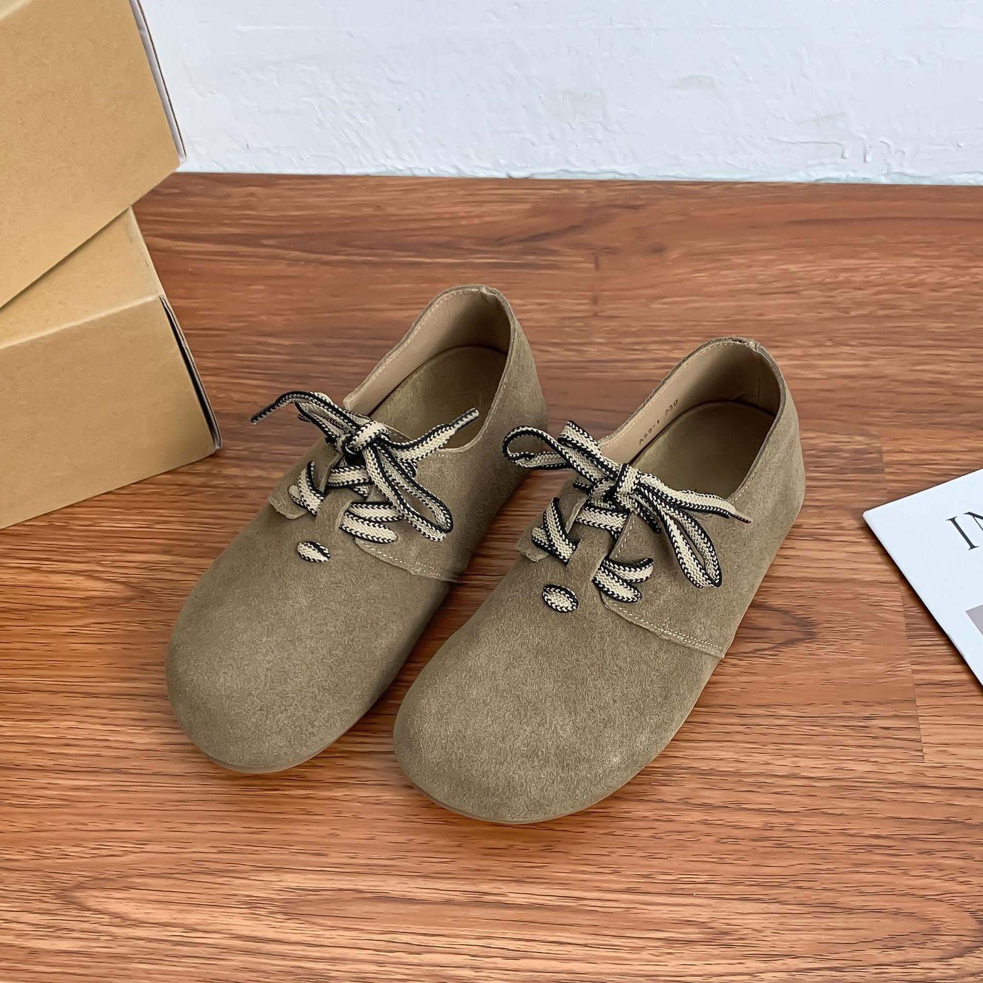 

Туфли Boken туфли на платформе женские 2025 зима новые интернет-знаменитость большая голова женская обувь кампус ленивый ветер повседневная обувь женская 35