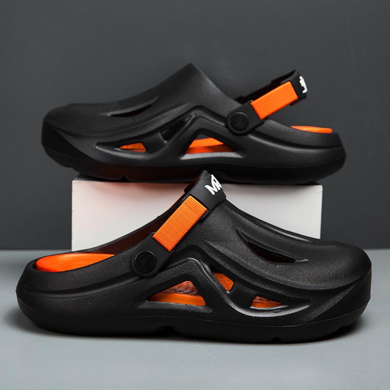 2025 Men's Outdoor Sandals Slippers Beach Comfortable Slides Thick Sole Outdoor Clogs Men Casual Garden Shoes Men Beach Sandals
