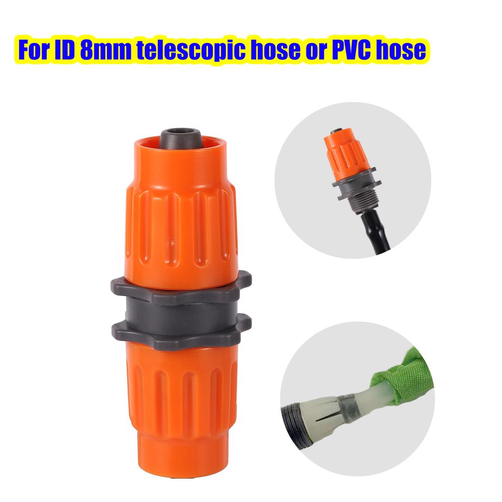 3/8" Pipe Locked Connector Telescopic Pipe 8/11mm Hose Repair Coupling Garden Irrigation Water Tubing Fittings Orange