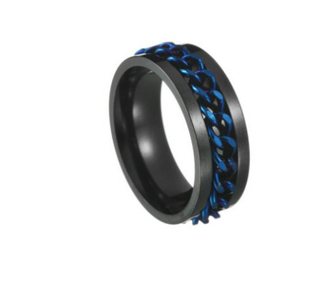 2023 European & American Titanium Steel Rotating Punk Couple Ring for High-Quality Decompression and Anti-Dryness