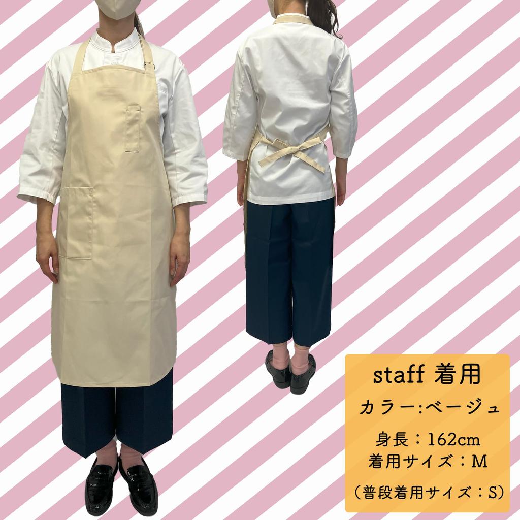 Albe Chest Apron with Neck Strap and Pockets, Water-Repellent, Available In 14 Colors, Sizes M and L, Suitable for Food, Cooking, and Cafe Uniforms,