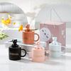 High-Value Wind Ceramic Cup With Lid Household Couple Coffee Cup Creative Souvenir Water Cup