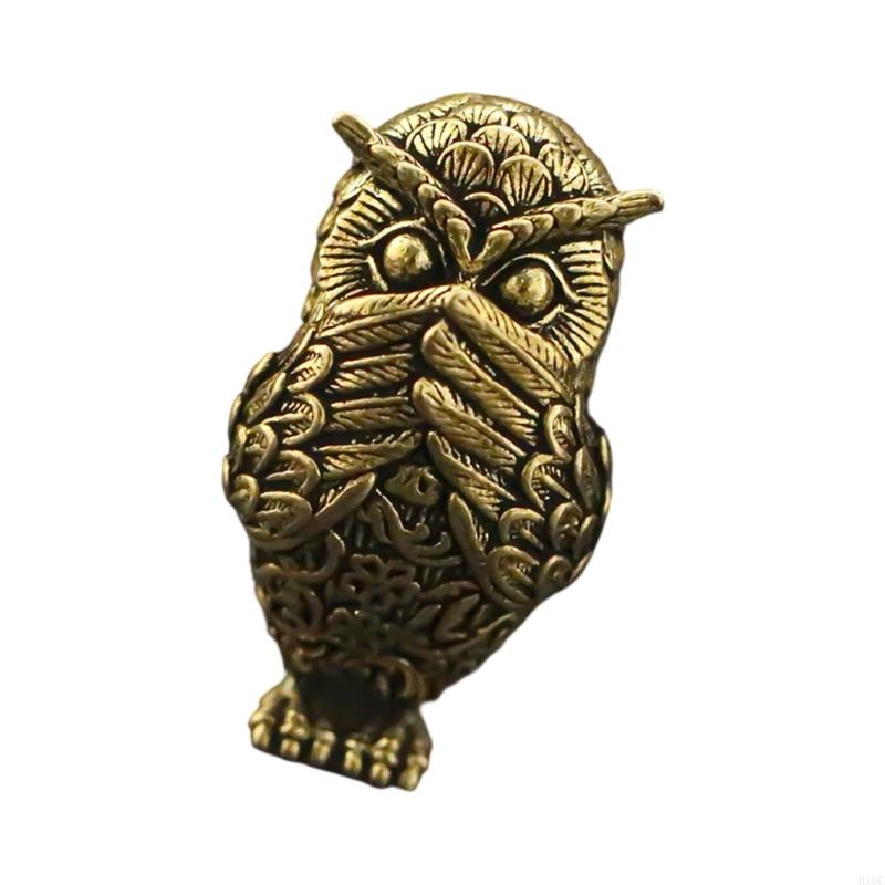 Brasses Owl Statue Antique Finish Decorative Collectible Excellent Living Room HX6C