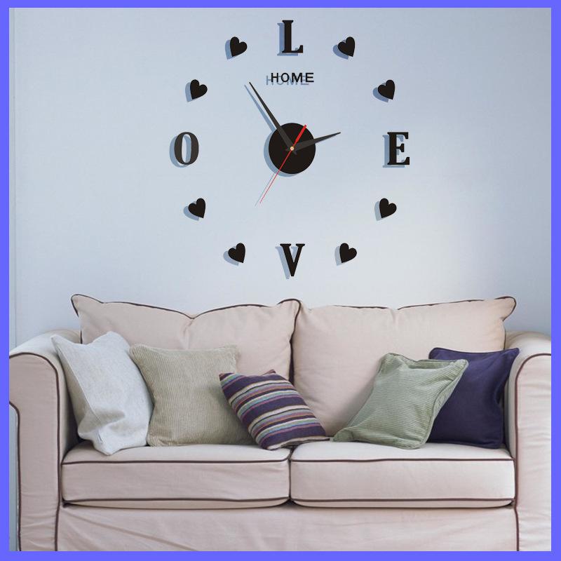 DIY Silent Nordic Wall Clock, Fashionable and Creative Clock, Self-adhesive Clock, Nail-free Simple Living Room Wall Clock