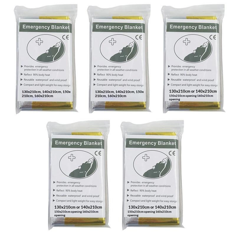 1/3/5Pcs Emergency Blanket Outdoor Survival First Aid Kit Windproof Insulation Lifesaving Pet Foil Thermal Military Rescue Blank