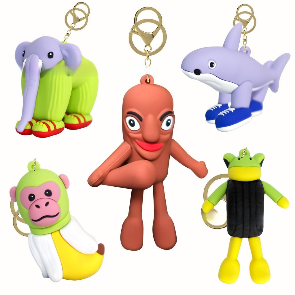 Brainrot Al Italian Tungtungtung Sahur Keychain Shark Cartoon Figure Pendant Toy
