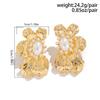 IngeSight.Z Vintage Metal Imitation Pearl Flower Stud Earrings for Women Charm Party Dinner Earrings Ear Jewelry Accessories