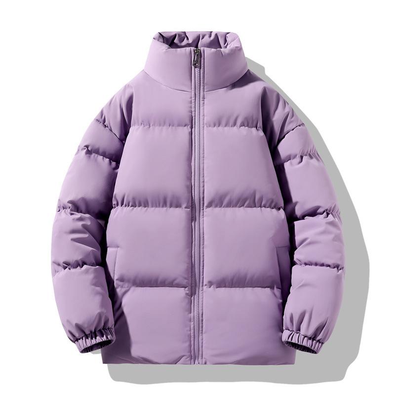 Padded Clothes Men's Solid Color Stand-up Collar Winter New Loose Velvet Thickened Cotton Clothes Thermal Down Jacket Jacket Charge