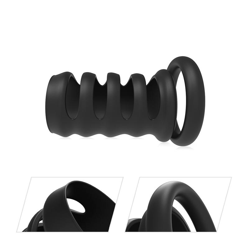 Soft Penis Extender Men Cock Sleeve Ring On Penis Reusable Condoms Spines Sex Studded Enlargement Sex Toys For Male