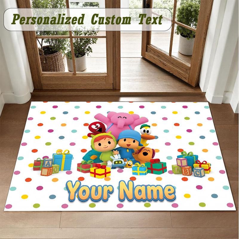 Crystal Velvet Square Rug Custom NamePocoyó Pattern Non Slip Home Floor Decor Rug
