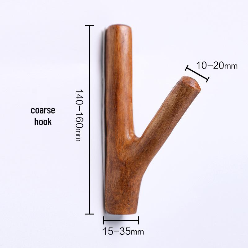Nordic Retro Solid Wood Tree Branch Wall Hook for Pastoral Decor
