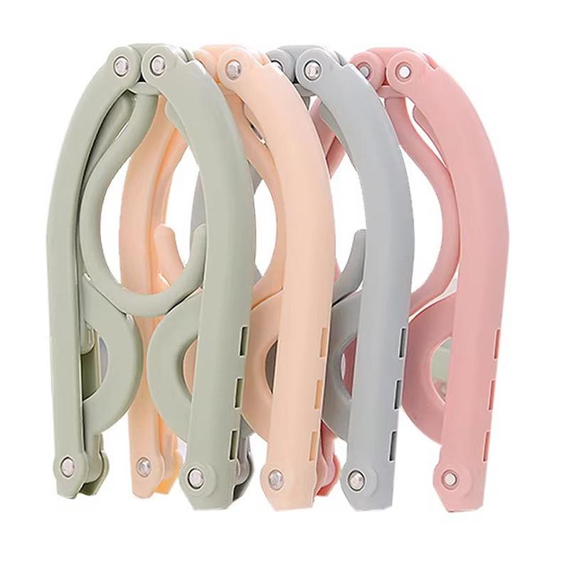 Multi-functional Plastic Clothes Hanger Travel Space Saving Foldable Hanger Creative Clothes Rack Children Baby Hanger