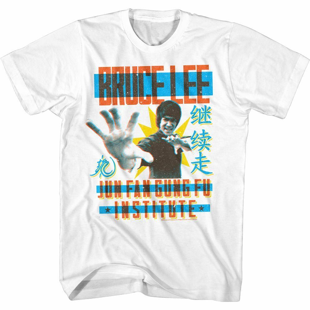 Bruce Lee Poster Primaries White T-Shirt S