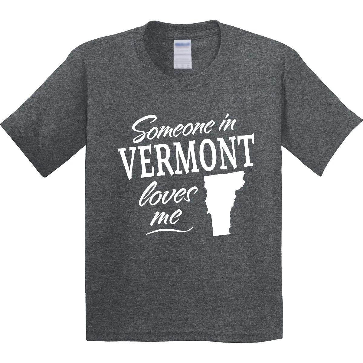 

Inktastic Someone In Vermont Loves Me Youth T-Shirt State Home Family Kids Love 130