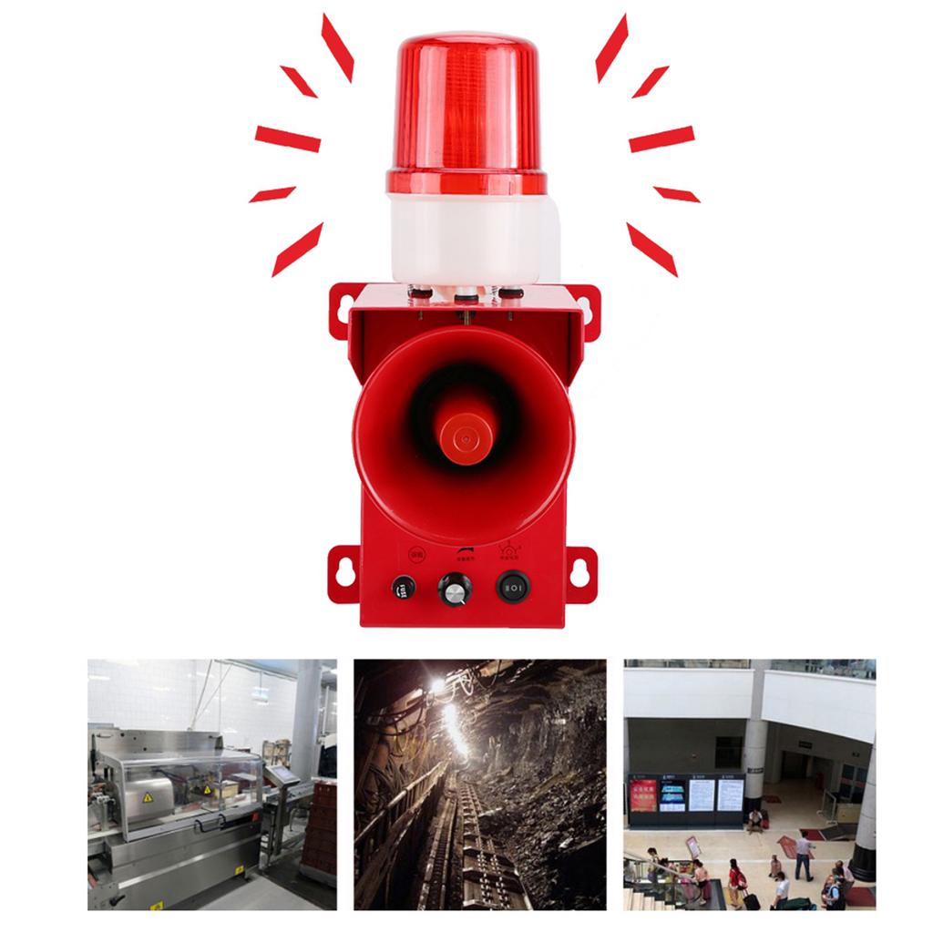 Wasserdichte Industrie Sicherheits Ton- und Licht-Sirene Warn Sprachalarm Hupe Summer