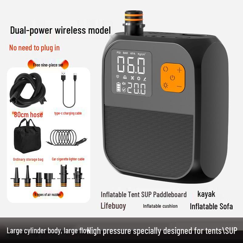 Portable Electric Air Pump for Outdoor Kayaks, Paddle Boards, Cars & Travel Tents
