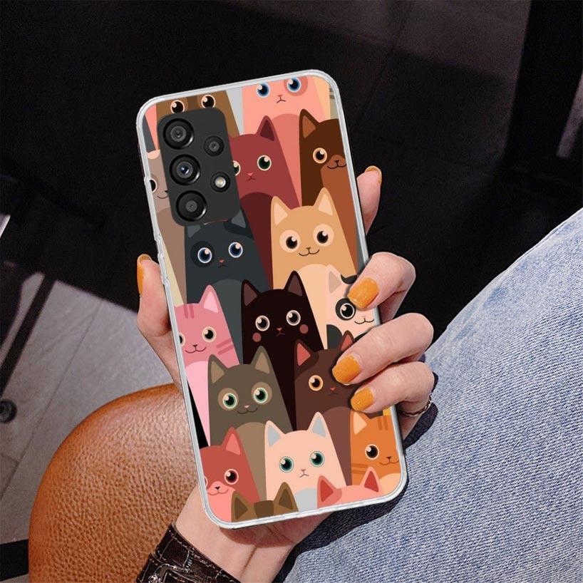 

Cartoon Cute Cats Background Phnoe Case for Samsung Galaxy A17 A37 A57 A16 A26 A36 A56 A15 A14 A13 A55 A54 A53 A35 A34 A33 A25 A Samsung A36