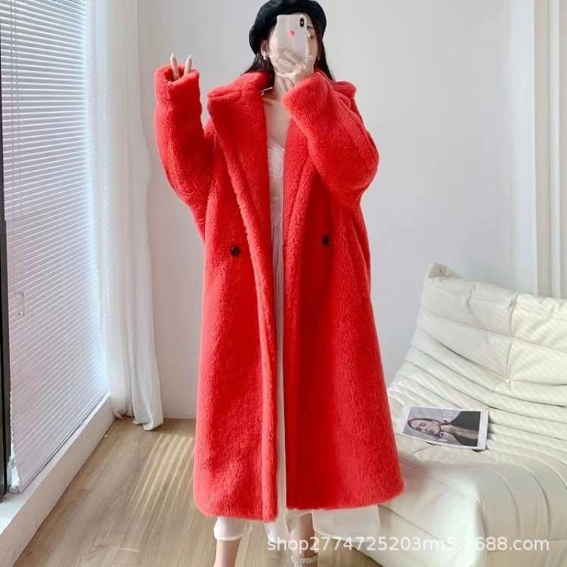 Autumn and winter loose teddy bear imitation fur coat women's clothing medium and long sheep shearing coat sheep shearing thickened