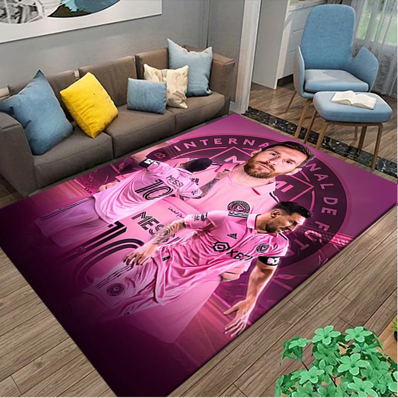 [Football Star Messi Printed Carpet] Non-slip Office Rug, Cozy Area Carprt for Living Room Use, Soft Home Sofa Chair Mat