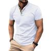 Nueva camiseta POLO para hombre, de doble capa, con cuello alto, de manga corta, deportiva, versátil, informal, camiseta