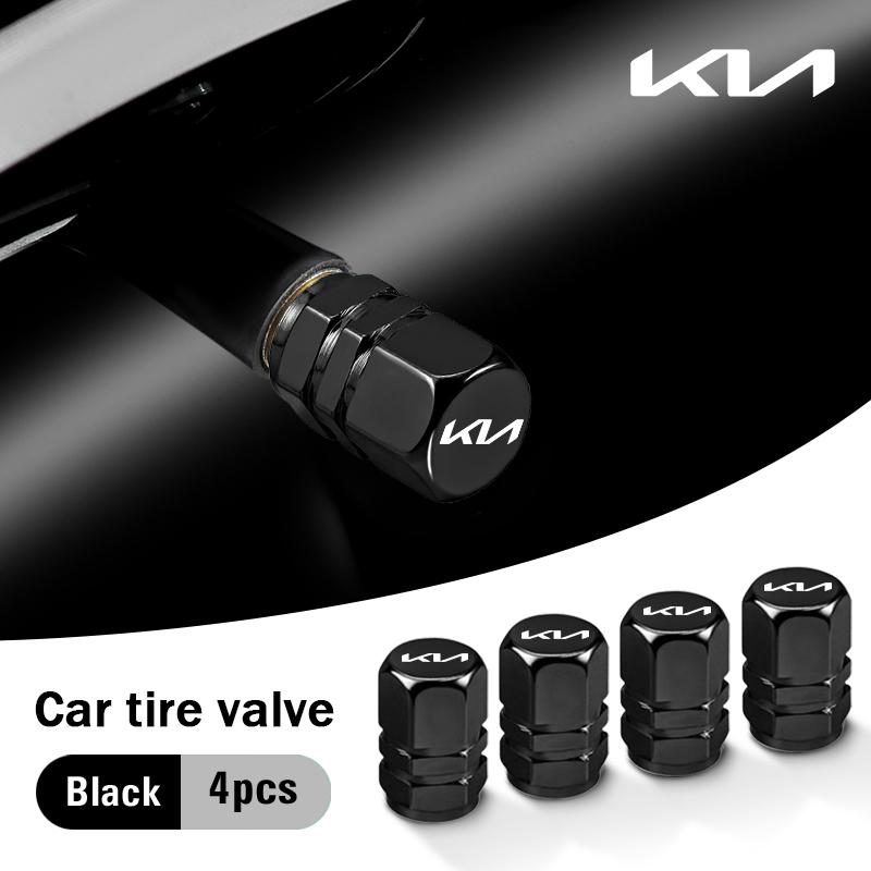 4Pcs Car Tire Valve Cover Aluminum Alloy Car Wheel Tire Valve Caps For KIA Sportage Seltos Sorento K3 K4 Soul Carnival EV6 EV9