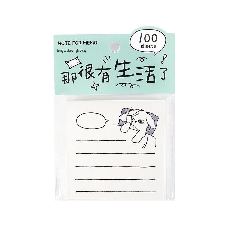 100 Lived-in Series Fun Anime Illustration Sticky Notes – Journal Decoration Material