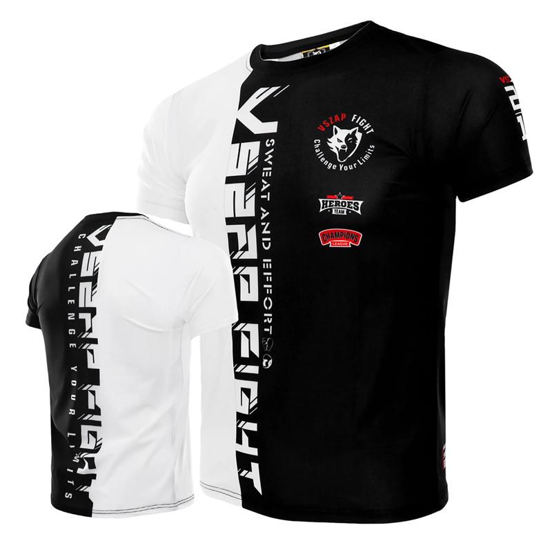 Muay Thai Sport Herren T-Shirts Lässig O-Ausschnitt Locker Kurzarm Oberteile Outdoor Laufen Fitness Sportbekleidung Mode Fitnessstudio T-Shirt Mann