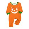 Family Matching Halloween Print Pajama Set Long Sleeve Raglan Top and Non-Cuffed Pants for Couples and Kids