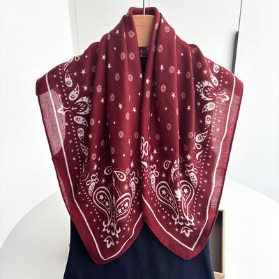Luxury 70*70Cm Square Scarf For Women Paisley Print Shawl Warps Elegant Neckerchief Bandanas Hijab Soft Stain Scarves