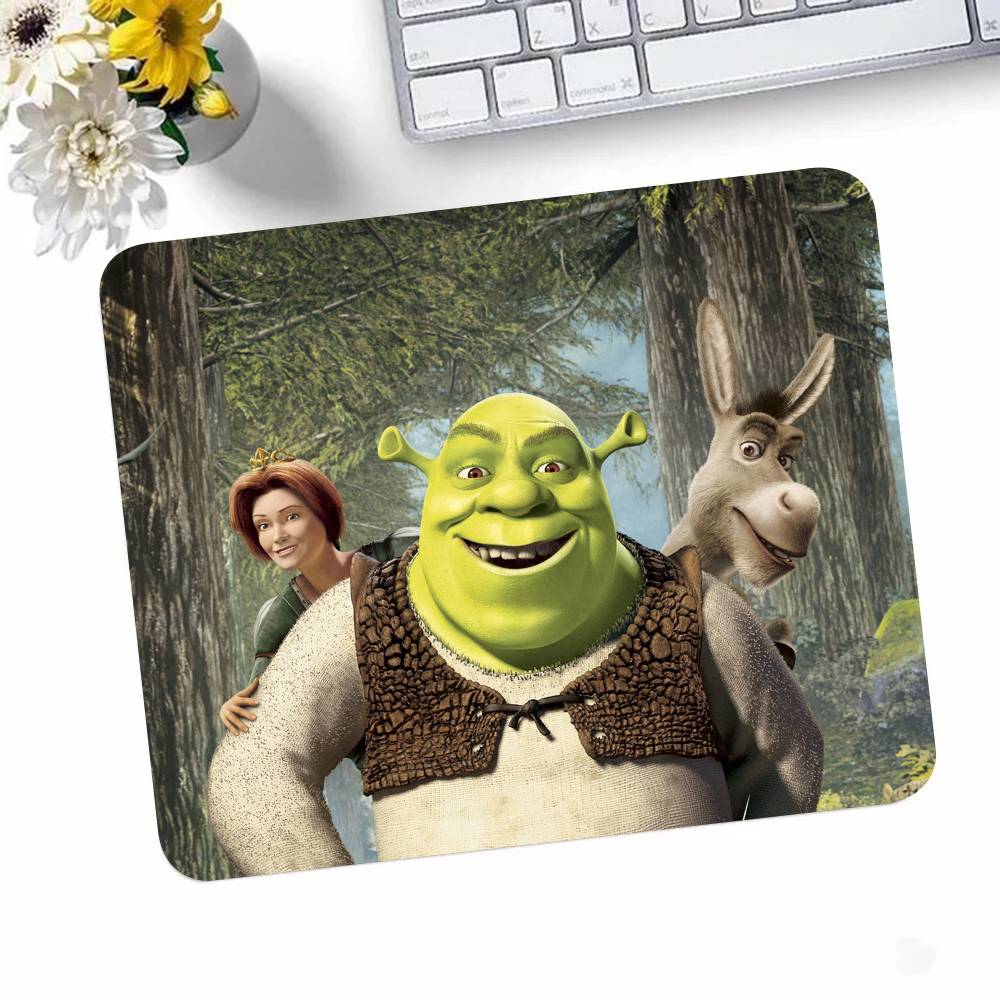 Cute Funny S-Shrek Mousepad Small LockEdge Mouse Pad For Gamers Computer Desk Pad Rectangular Anti-slip Rubber