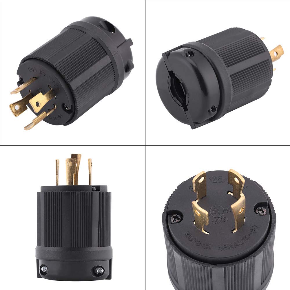 ochun NEMA L14-30P Plug, 30A 125V-250V Locking Plug for Generators with CUL, Quick Installation with 3-Pole 4-Wire Twist for Europe and America using