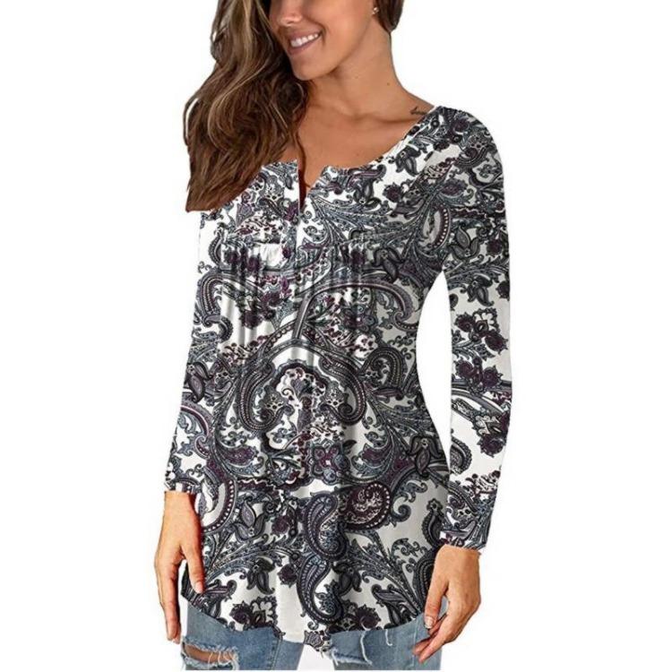 Trendy Large Size Women's Casual Shirt Printed Loose Top Long Sleeved Fashion Spring Autumn New