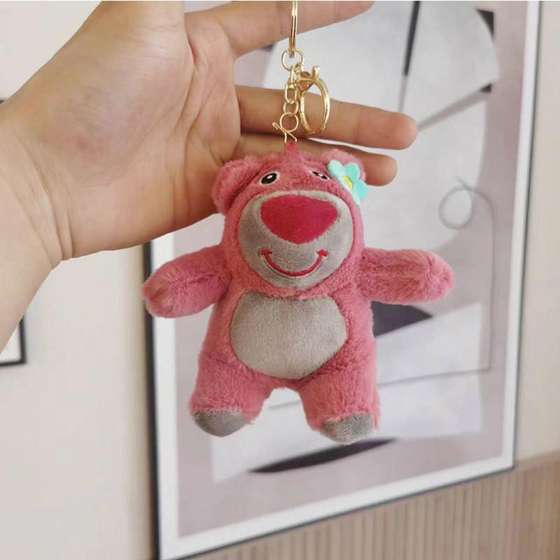 Очаровательная мультяшная клубничная медвежья плюшевая брелок-аксессуар Милый брелок для сумки для пары Rose Blue