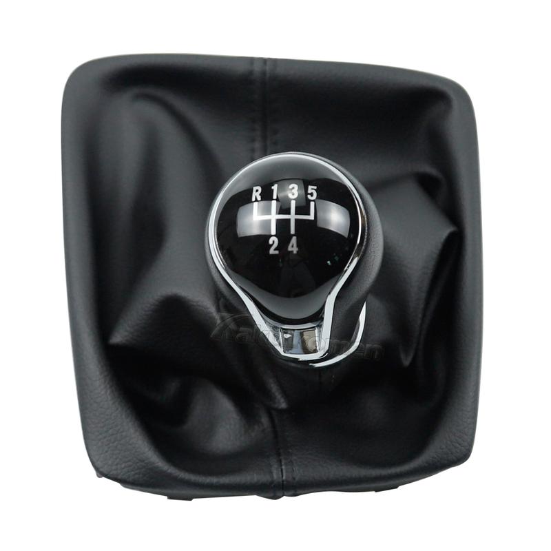 Gear Stick Shift Knob Manual 5 6 Speed For Seat Leon III 3 MK3 2012 - 2017 With Black Leather Boot Cover Black Line