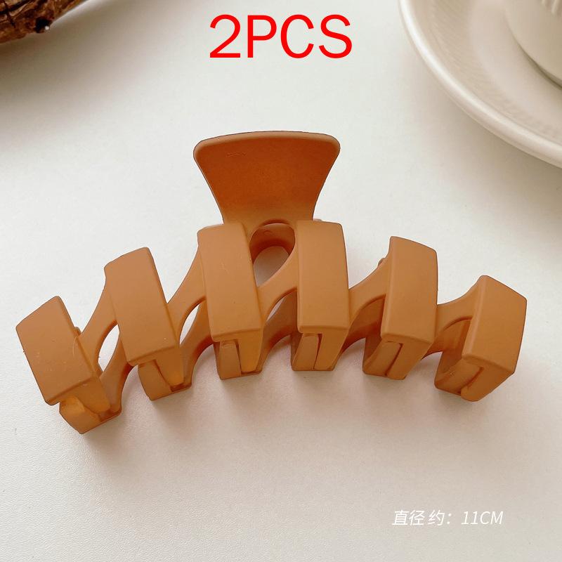 2 ΤΕΜ Premium Σετ Κεφαλών Νέο Γυναικείο Κλιπ Κλιπ Νύχι Μόδας Καφέ Μαύρο Ακρυλικό Μεγάλες Φουρκέτες Claw For Lady Clip Barrette Αξεσουάρ μαλλιών