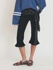 ASIF CALIE Frill Capri Pants Black