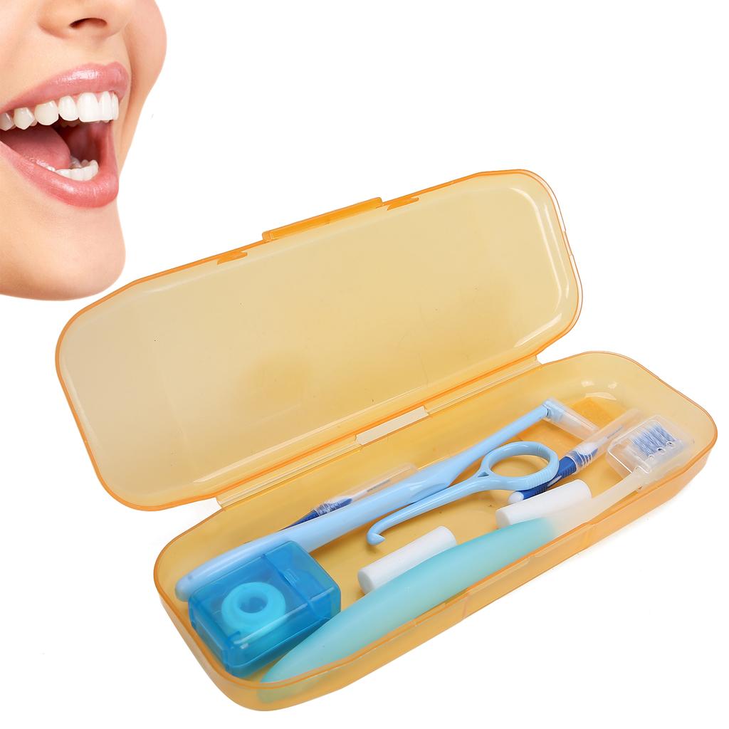 Kit de Soin Buccal Orthodontique Brosse de Nettoyage pour Appareils Dentaires Brossette Interdentaire Outils de Cire Orthodontique