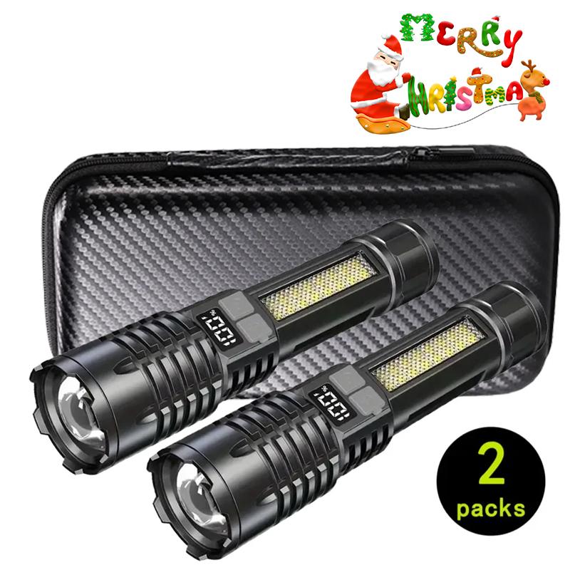High Power Rechargeable Led Flashlight Very Strong Led Flashlight With Built-in Battery Torch For Fishing Hunting Camping Lanter