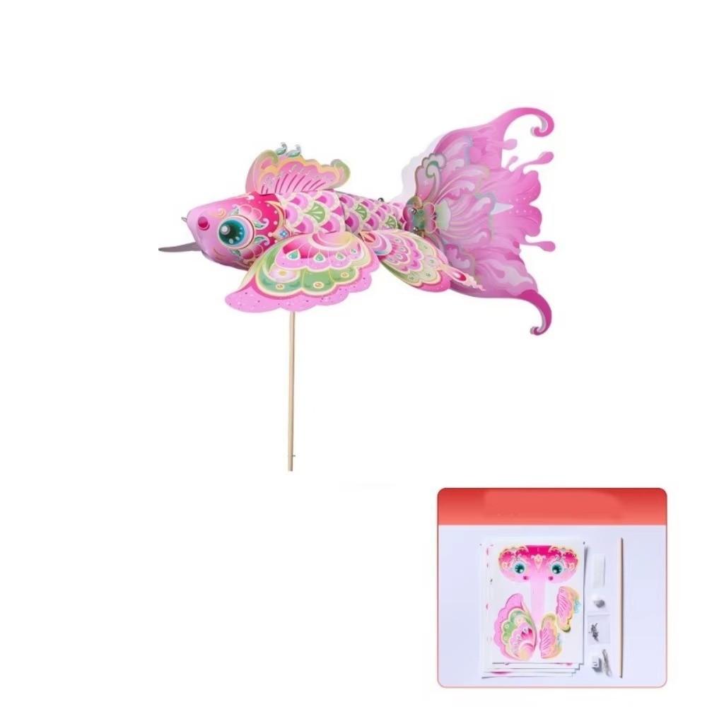 DIY Material Package New Year Koi Fish Lantern Luminous Hand-held Lantern  Mid-Autumn Festival