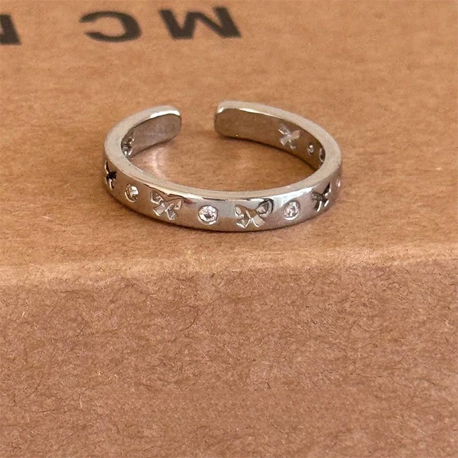 Металлическое неправильное кольцо-бант холодный ветер открытое кольцо на указательный палец персонализированное простое кольцо