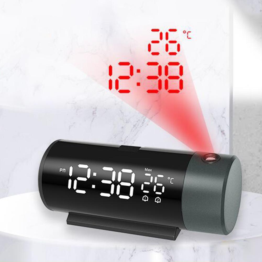 Projection Alarm Clock with USB Charging and 180 Degree Rotating Projection Angle for Easy Time and Temperature China Mainland