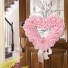 Valentine'S Day White Rose Wreath 2024 Romantic Love Wreath Outdoor Wedding Scene Arrangement Props