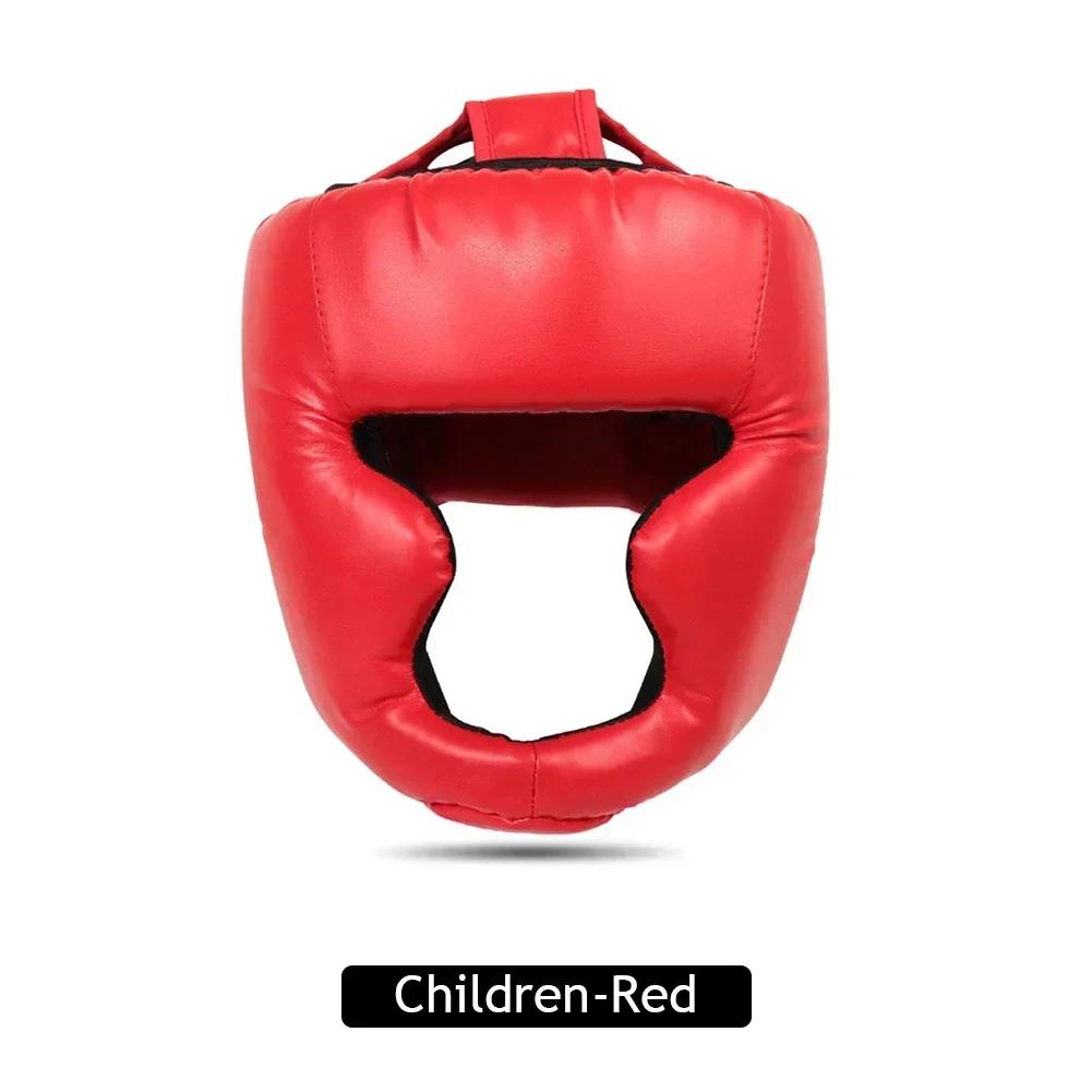 Full-covered Pu Boxing Helmet Kids Adults Muay Thai Training Sparring Boxing Headgear Gym Equipment Taekwondo Head Guard
